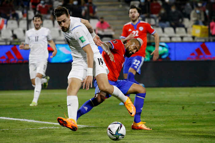 Coates against Chile in a World Cup Qualifier match.